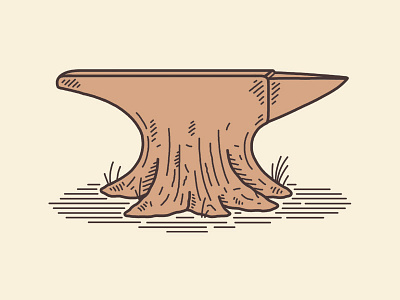 Anvil / Stump anvil illustration steel stump wood