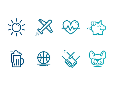 Employee Perks Icon Set branding icon illustration