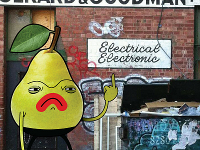 Rude Food Pear food green illustration pear rude