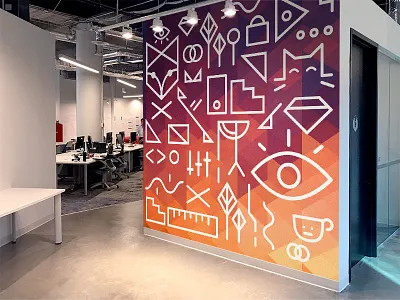 Concept Wall Art 😺 cats design fox gem gradient illustration illustrator interior ruler sketch