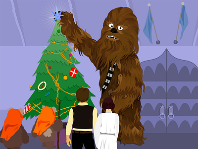 Bumble? Wookie? adobe illustrator chewbacca christmas classic rudolph ewoks illustrated illustrator mashup rudolph star wars vector vector art