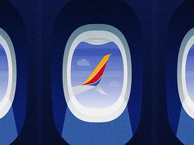 Window Seat aviation design flight flying illustration plane southwest window winglet wings