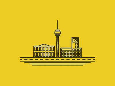 Stuttgart building city clean flat germany illustration landmark landscape logo simple stuttgart vector
