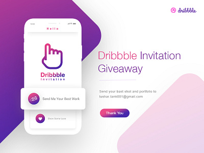 1 Dribbble Invite Giveaway 1 debut draft dribbble giveaway invitation invite one shot tushit