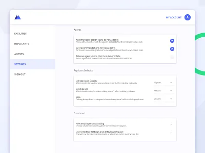 Daily UI #007 - Settings blue circle daily ui 007 navigation dashboard dropdowns material page purple settings
