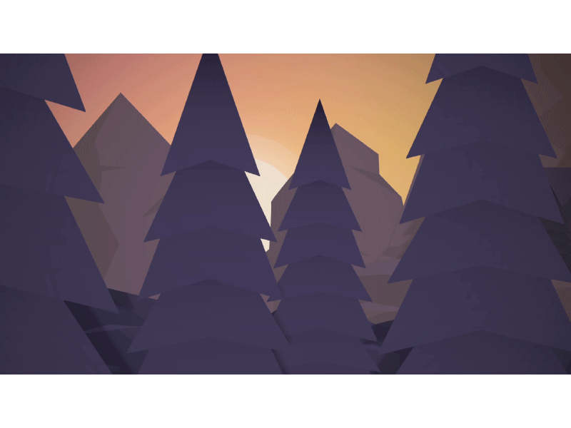 Dusk - Part II 2d 3d flat forest landscape mograph motion