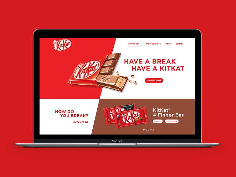 Example of ThirtyUI Challenge #1 - KitKat Homepage Redesign
