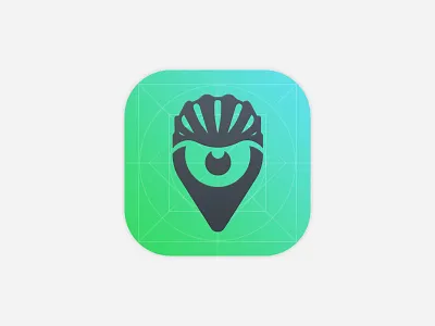 Cycloop GPS Cycling Tracker Icon bicycle cycling cycloop eye gps tracker green helmet icon riding