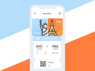 Boarding Pass Screen clean ui idforid ios iphone x nyc prs