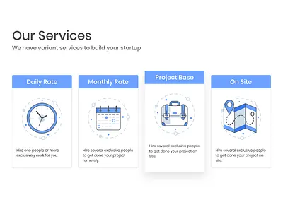 Skyshi Services briefcase calendar clock daily icon map monthly onsite price pricing project services