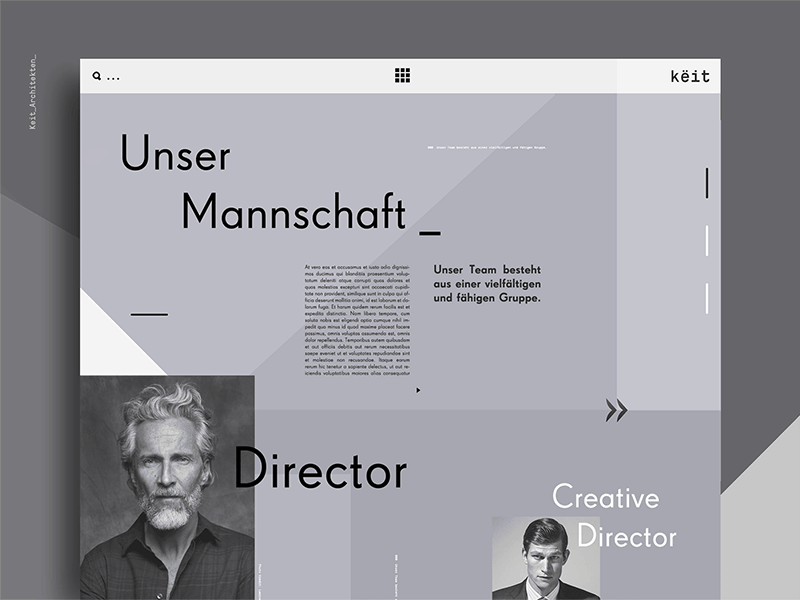 Team Page architects minimalist ui ux