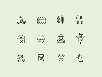 Farm Icons agriculture agro farm farming food grain nature plant seed