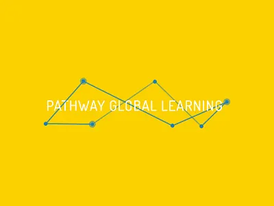 Pathway Global Learning Logo blue brand education educational global identity links logo services yellow