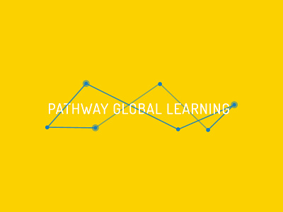 Pathway Global Learning Logo blue brand education educational global identity links logo services yellow