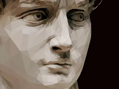 David art collage illustration lowpoly michelangelo polygon sculpture