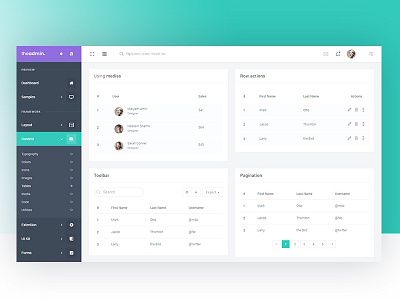 Tables - TheAdmin admin application backend dashboard framework saas table uikit webapp