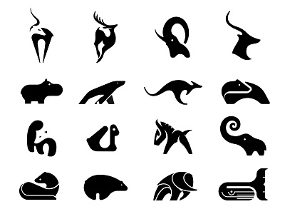 Animal Collection V1 animals icon logo logo collection mark negative space