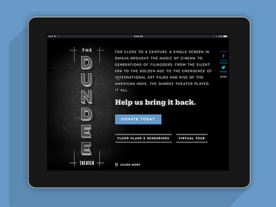 Dundee Microsite cinema film nonprofit omaha theater type ui website