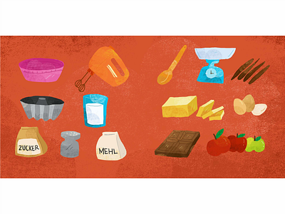 Ingredients of Bread brad illustration ingredients