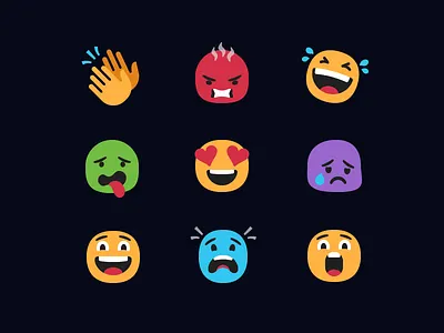 Hero.tv Reaction Emoji emoji emoticon emotion icons illustration reaction set