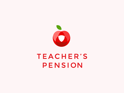 Teacher's Pension Logo abstract education flat fruit graphicdesign logo logodesign minimalist red simple vector