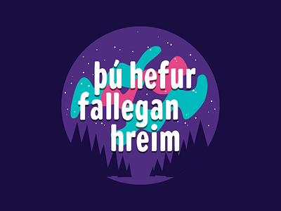 Reykjavík aurora forest icelandic memrise night polyglot sticker