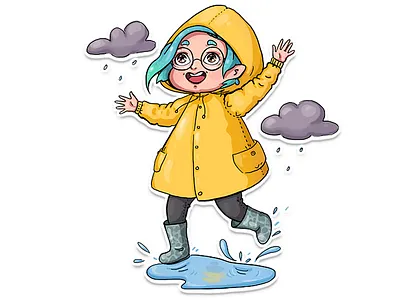 autumn pleasures 🌦 stickers art cute girl illustration sticker telegram