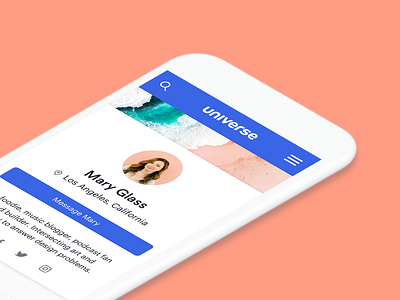 Universe Profile Page beach design mobile product profile ui universe ux
