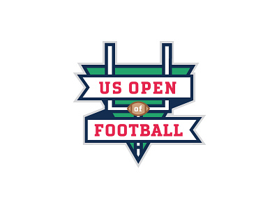 US Open of Football Logo ball field flag foot football logo post sports yards