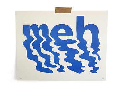 Meh illustration nope print riso typography