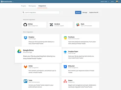 Pivotal Tracker Integrations design integrations pivotal tracker product management sketch ux