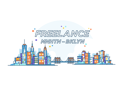 Manhattan Brooklyn Freelancing brooklyn buildings city freelance graphic illustration manhattan nyc sampson visuals