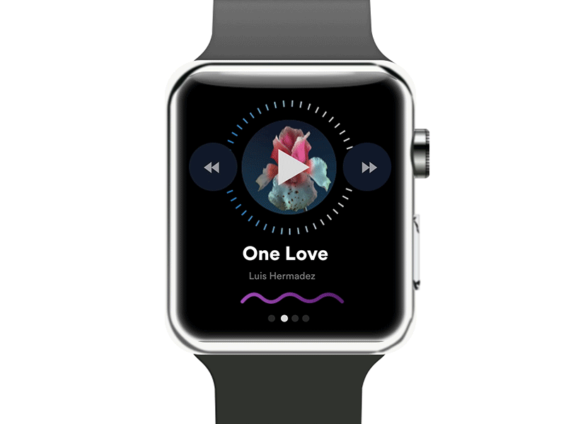 Apple Watch music app animation apple flinto interaction motion music musicplayer player sletch spotify watch watchos