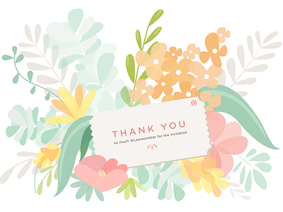 First Shot 🌸 bouquet colors debut flowers graphiste illustration invite nature pastel