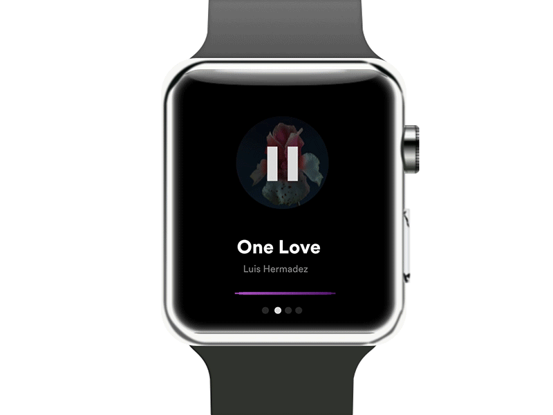 Apple Watch Play Pause Animation animation apple flinto interaction motion music musicplayer player sletch spotify watch watchos