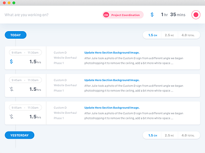 Time Tracker digital design invoicing project management time management time tracker ui ux web web app