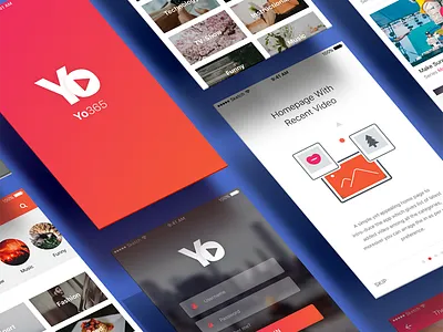 Yo365 Video App Login Screen app application design photoshop sketch ui ux video yo365 yovideo