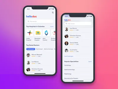 Find a Doctor app apple channel colombo doctor ios11 iphonex mobile srilanka ui ux