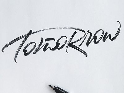 Tomorrow brush brushpen brushscript calligraphy lettering logo signature typography