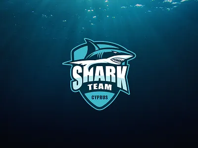 Shark Team Logo blue cyprus darkblue logo sea shark team