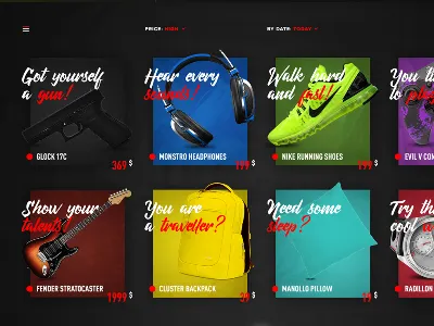 Outlet Online Auction auction black design ecommerce loonars red responsive site ui ux webdesign