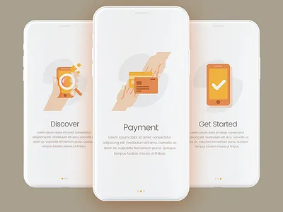 Onboarding Screens app design discover illustration iphone x modern onboarding payment ui