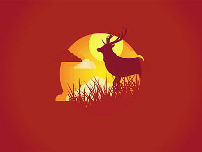 Gradient Natural Deer Vector gradient vector