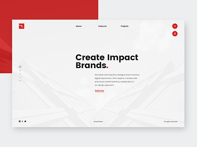 Radius Home Page agency branding clean concept layout minimal style ui ux web website