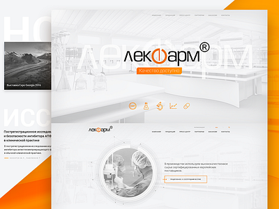 Lekpharm corporate health home medical medicine orange pharma pharmaceutical pills ui ux website