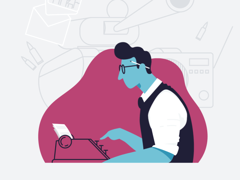 Journalist / back to 1950 animation illustration infografika motion design studio