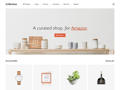 Collective blogger ecommerce minimal theme web design website