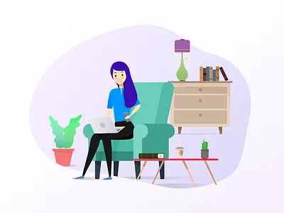 Manage event with ease. event girl illustration laptop woman work