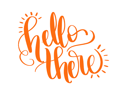 Hello there columbus fun hand lettering happy hello lettering ohio orange script