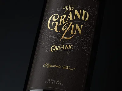 The Grand Zin Wine Label bottleshot label packaging typography wine wine label wine label design